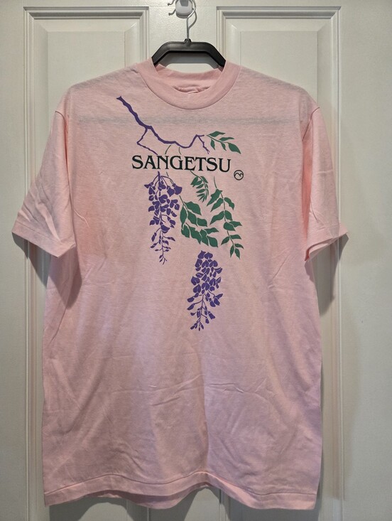 Vintage Tops - Sangetsu Vintage 90s Pink Purple Floral Tee Shirt Women's Large